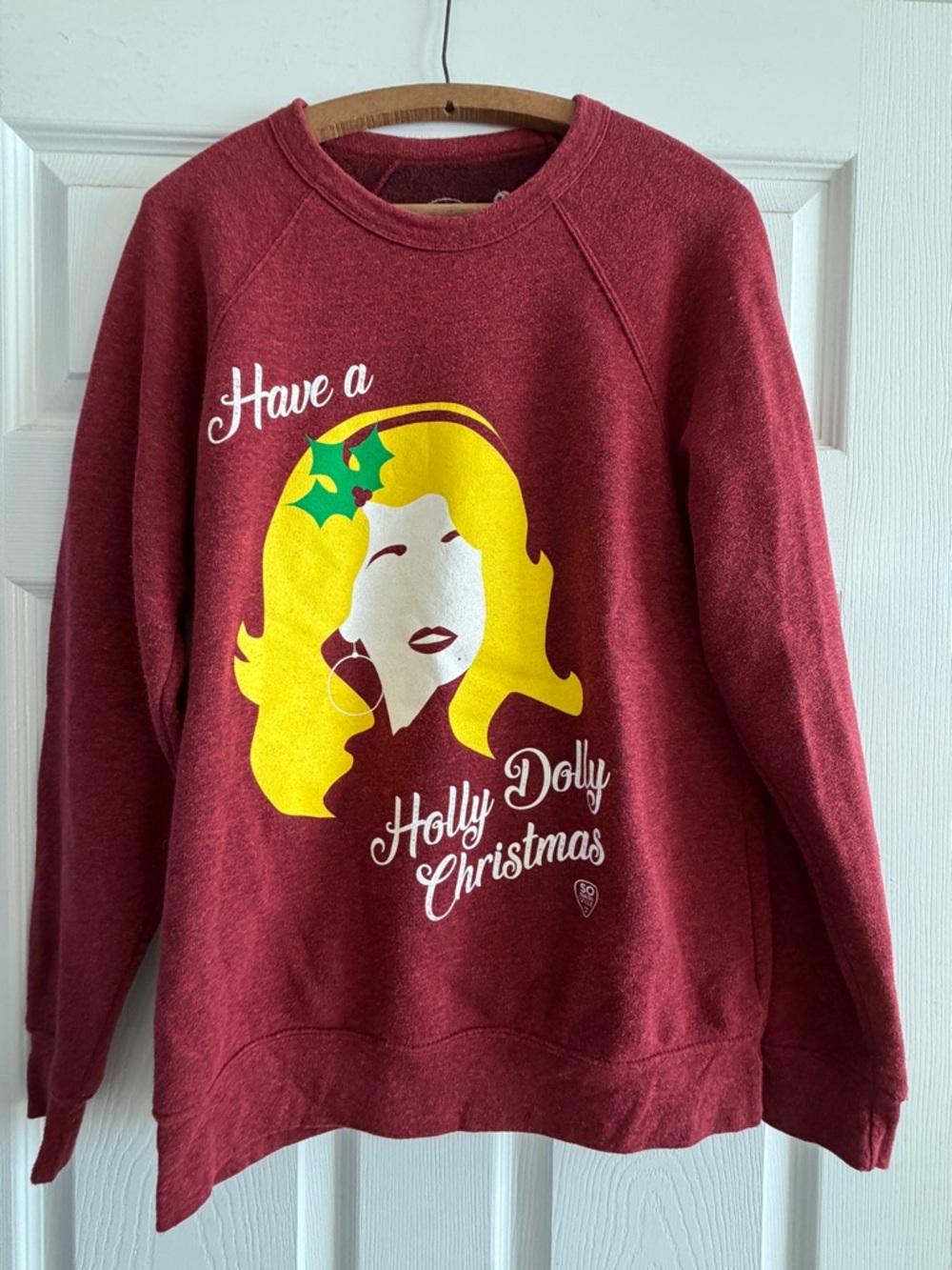 Dolly Sweatshirt - Red "Have a Holly Dolly Christmas"